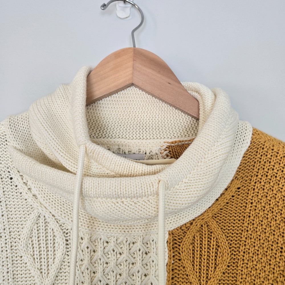 NWT L.L. Bean Signature Womens Cotton Cowl Neck Sweater Size‎ L Fisherman Cozy - Picture 6 of 13